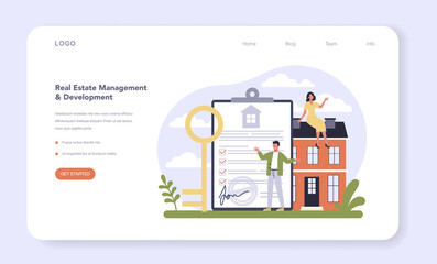 Obraz premium Real estate sector of the economy web banner or landing page