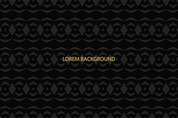 3D volumetric convex embossed geometric black background. Ethnic vintage pattern. Artistic national ornament in the Arabesque style. Oriental, Asian, Indonesian, Mexican, Aztec motives.