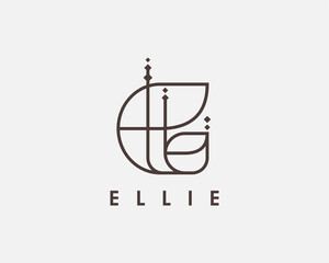 ,logo name Ellie usable logo design for private logo, business name card web icon, social media icon