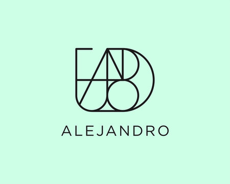 Business signature logo name Alejandro usable logo design for private logo, business name card web icon, social media icon