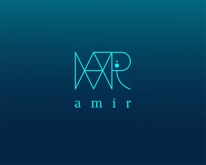 logo name Amir usable logo design for private logo, business name card web icon, social media icon