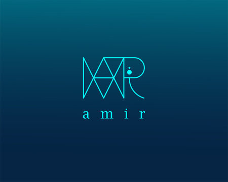 logo name Amir usable logo design for private logo, business name card web icon, social media icon