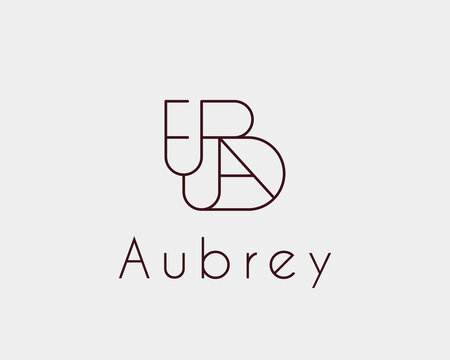 logo name Aubrey usable logo design for private logo, business name card web icon, social media icon