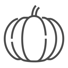 Pumpkin, square line vector icon.