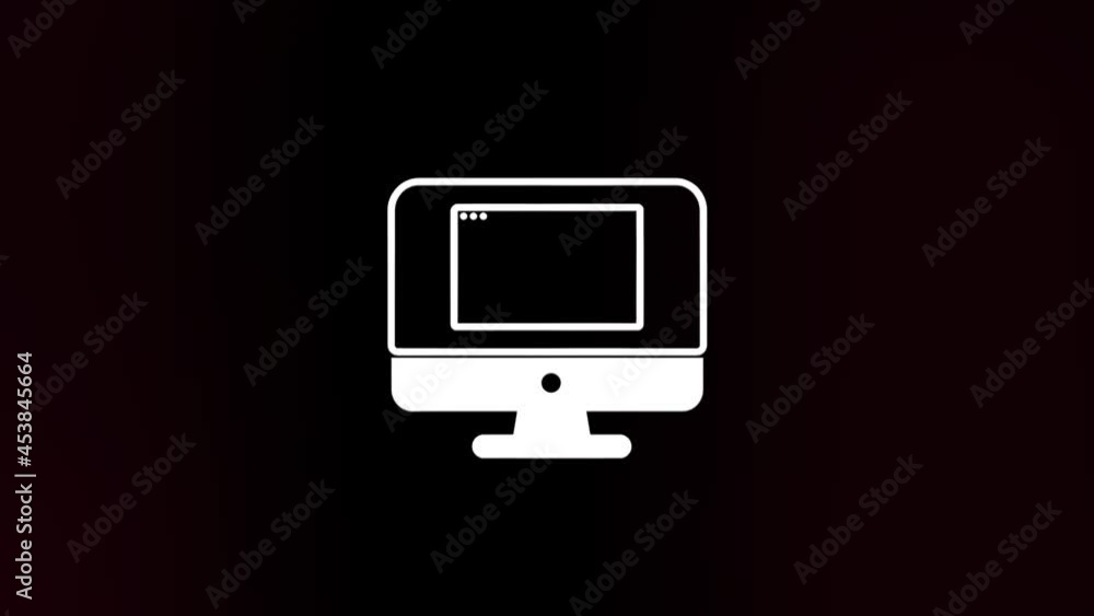 Poster Computer screen with browser window icon with glitch art effect. Retro futurism 80s 90s dynamic wave style. Video signal damage with tv noise and old screen interference. Loop 4k
