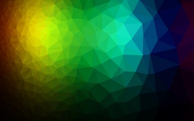 Fototapeta premium Dark Multicolor, Rainbow vector blurry triangle pattern.