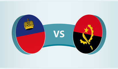 Liechtenstein versus Angola, team sports competition concept.