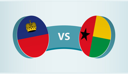 Liechtenstein versus Guinea-Bissau, team sports competition concept.