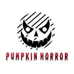 pumpkin logo illustration horror design vector template