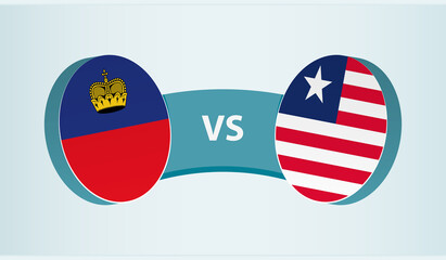 Liechtenstein versus Liberia, team sports competition concept.