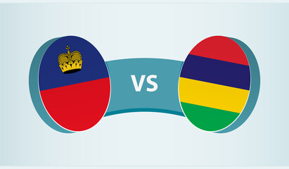 Liechtenstein versus Mauritius, team sports competition concept.