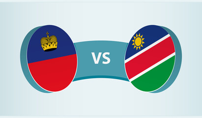 Liechtenstein versus Namibia, team sports competition concept.