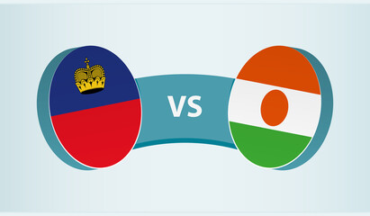 Liechtenstein versus Niger, team sports competition concept.