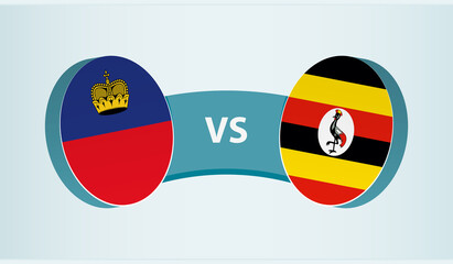 Liechtenstein versus Uganda, team sports competition concept.