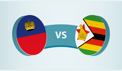 Liechtenstein versus Zimbabwe, team sports competition concept.