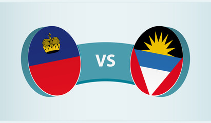 Liechtenstein versus Antigua and Barbuda, team sports competition concept.