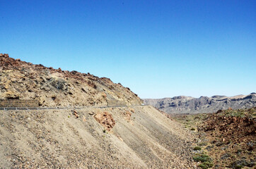 TENERIFE, SPAIN: Scenic landscape view of the Teide volcano natural park