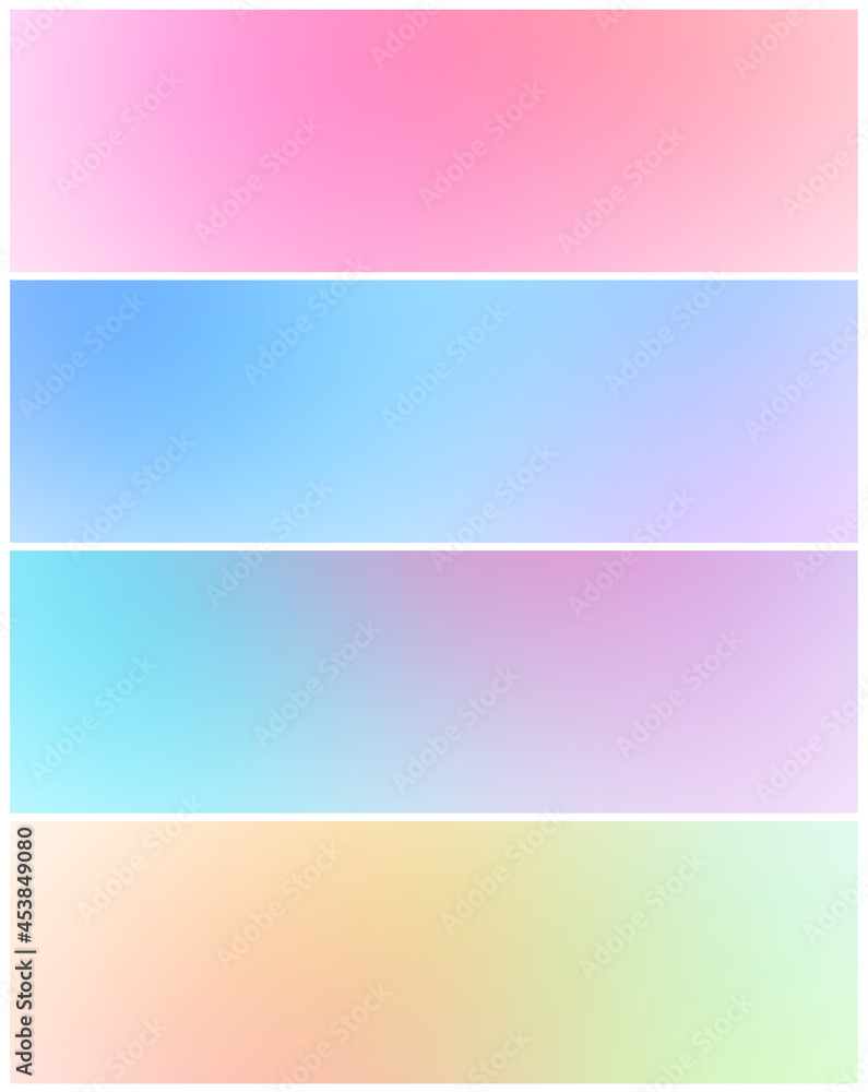 Poster set of soft gradient web backgrounds.