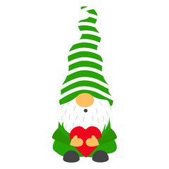 vector illustration of a Christmas gnome on a white background