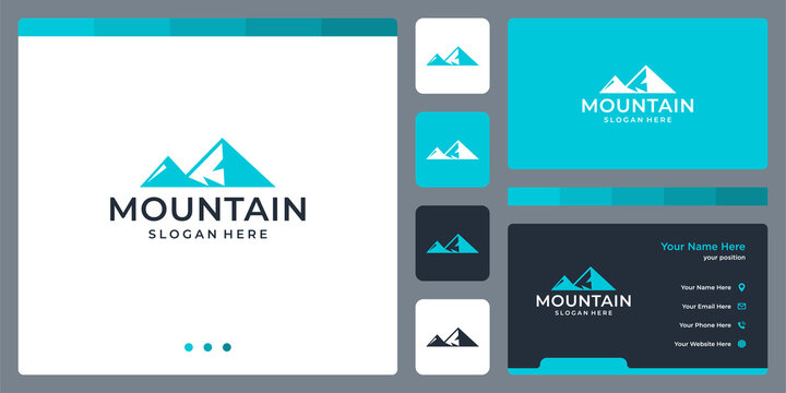 Abstract peak mountain logo design template graphic vector illustration. Symbol, icon, creative.