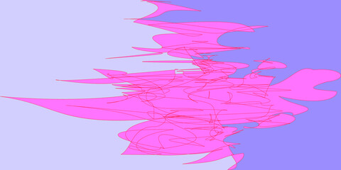 Creative colorful minimalist contemporary art illustration, wall decoration, postcards, album, brochure cover design. Playful composition of abstract shapes and curves. Pink red purple colored print.