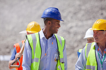 Digger working in quarry