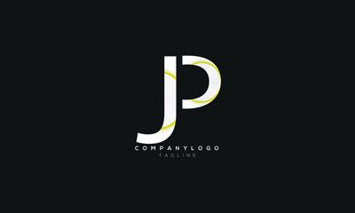 JP, PJ, Abstract initial monogram letter alphabet logo design