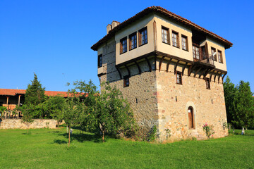 Fototapeta na wymiar Residential tower in the Arapovski monastery 
