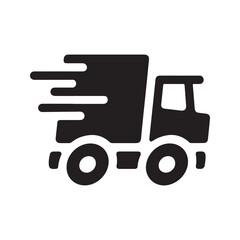 Delivery van icon. Vector and glyph