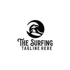 Surfing logo template vector. Surfing logo concept vector
