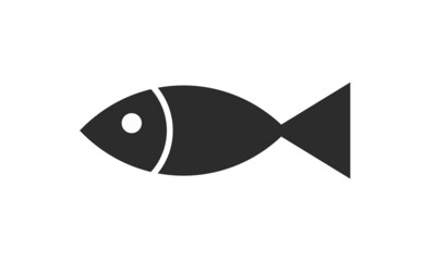 Black Fish Icon - Vector Logo Symbol