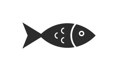 Black Fish Icon - Vector Logo Symbol