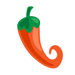 Red hot pepper clip art. Isolated vector illustration.
