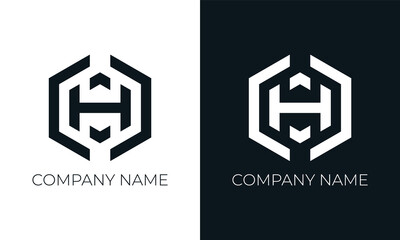 Initial letter h logo vector design template. Creative modern trendy h typography and black colors.