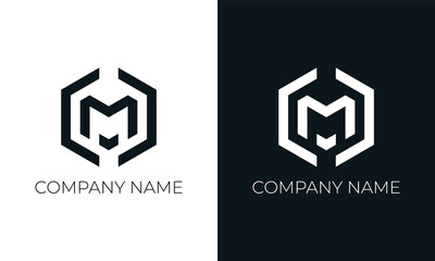 Initial letter m logo vector design template. Creative modern trendy m typography and black colors. - obrazy, fototapety, plakaty