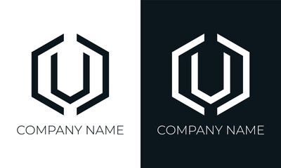 Fototapeta premium Initial letter u logo vector design template. Creative modern trendy u typography and black colors.