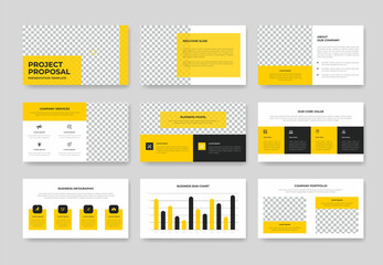 Minimal business project proposal presentation slide template design, annual report and company brochure, booklet, catalog design, PwoerPoint template or pitch deck template