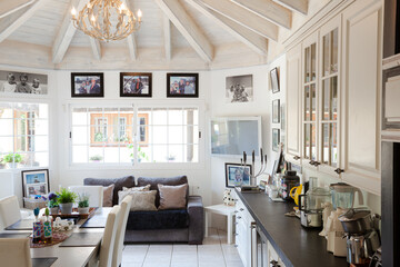 Luxury modern kitchen and dining room