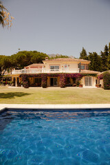 Luxury lap pool and villa