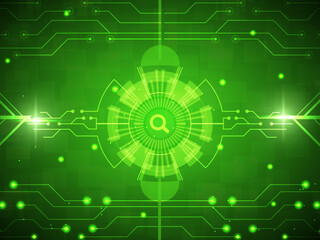 Obraz premium 2d illustration Abstract futuristic electronic circuit technology background