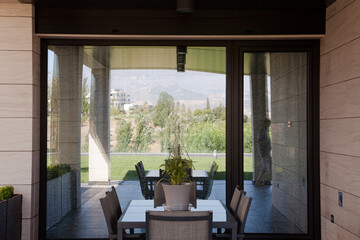 Patio with table