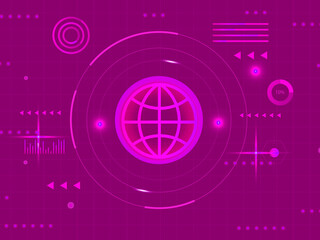 2d illustration Abstract futuristic electronic circuit technology background