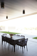 Patio with table