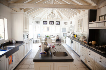 Luxury modern kitchen and dining room