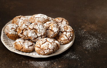 Traditional russian gingerbread cookies with honey