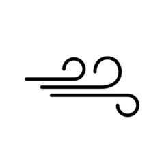 Wind black icon. Clipart image isolated on white background