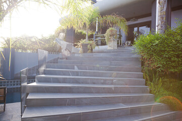 Stairs leading to villa