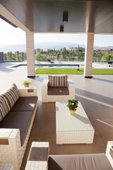 Sofa and chairs on luxury patio