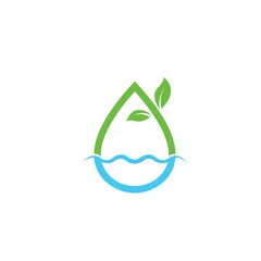 water drop leaf concept icon vector illustration design