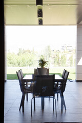 Patio with table